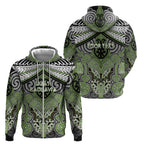 Aotearoa Iwi Ngati Raukawa Personalised Zip Hoodie Maori Kowhaiwhai Pattern