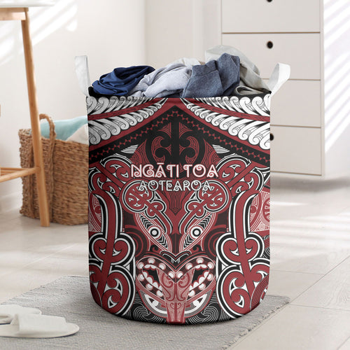 Aotearoa Iwi Ngati Toa Laundry Basket Maori Kowhaiwhai Pattern