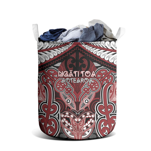 Aotearoa Iwi Ngati Toa Laundry Basket Maori Kowhaiwhai Pattern