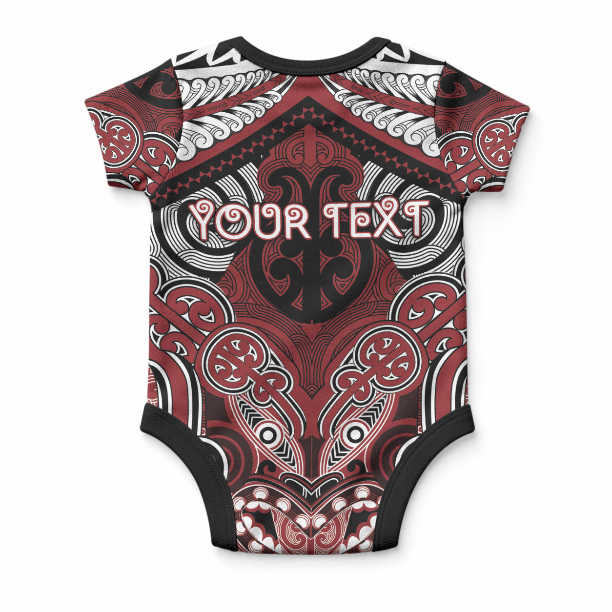 Aotearoa Iwi Ngati Toa Personalised Baby Onesie Maori Kowhaiwhai Pattern