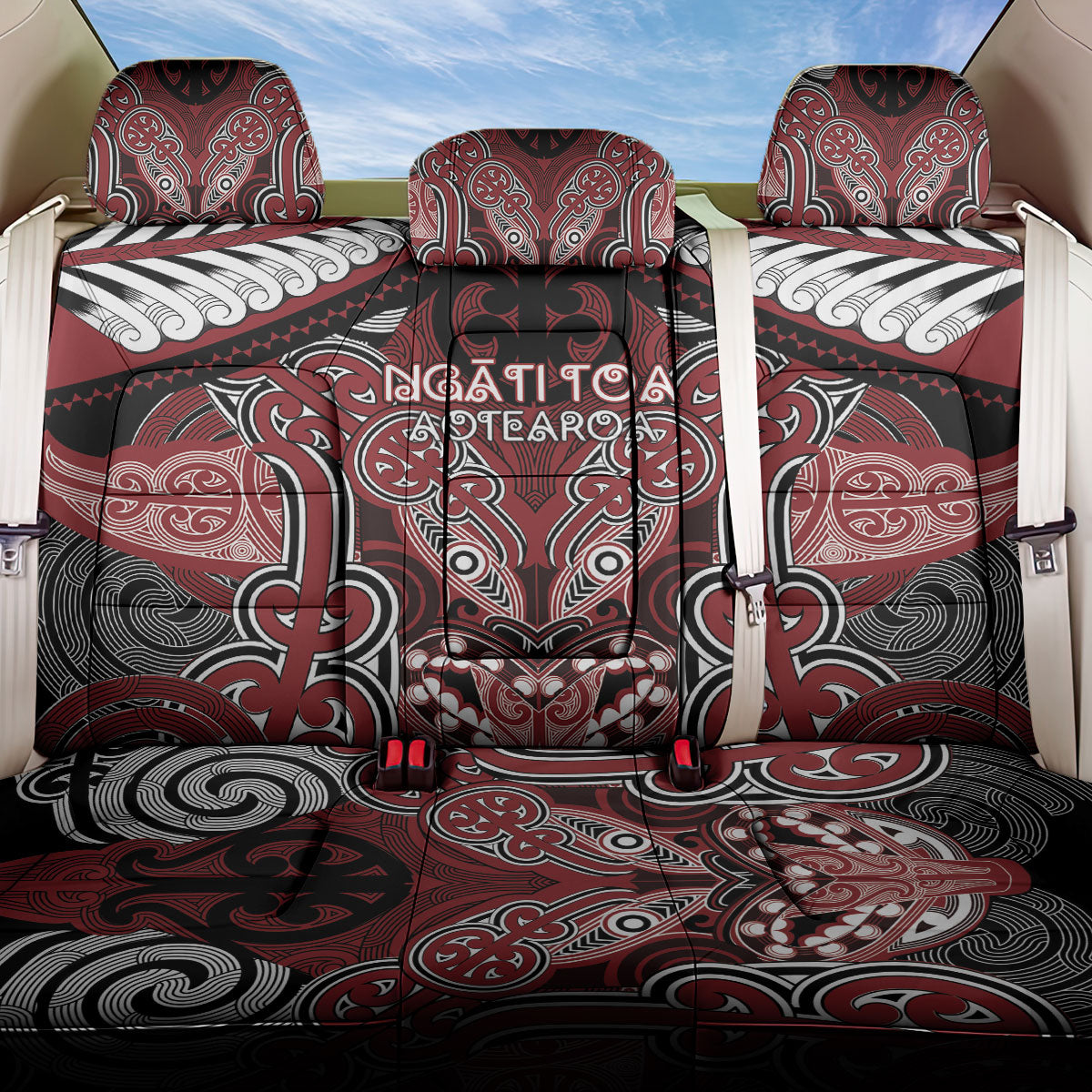 Aotearoa Iwi Ngati Toa Back Car Seat Cover Maori Kowhaiwhai Pattern