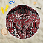 Aotearoa Iwi Ngati Toa Beach Blanket Maori Kowhaiwhai Pattern