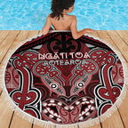 Aotearoa Iwi Ngati Toa Beach Blanket Maori Kowhaiwhai Pattern