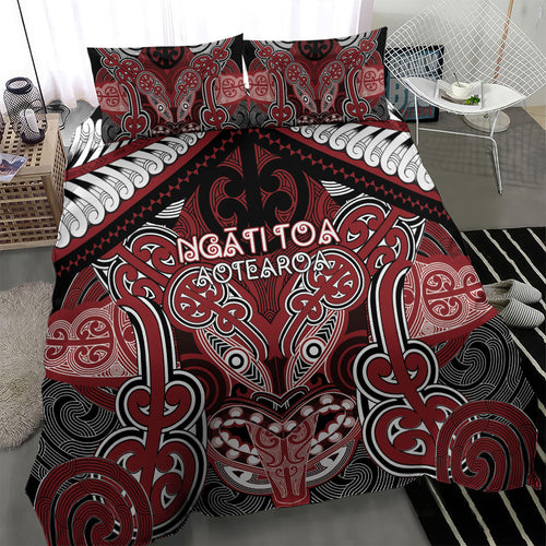 Aotearoa Iwi Ngati Toa Bedding Set Maori Kowhaiwhai Pattern