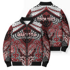 Aotearoa Iwi Ngati Toa Personalised Bomber Puffer Jacket Maori Kowhaiwhai Pattern