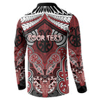 Aotearoa Iwi Ngati Toa Personalised Button Sweatshirt Maori Kowhaiwhai Pattern