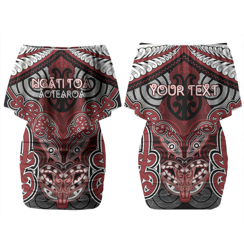 Aotearoa Iwi Ngati Toa Personalised Couples Matching Off Shoulder Short Dress and Hawaiian Shirt Maori Kowhaiwhai Pattern