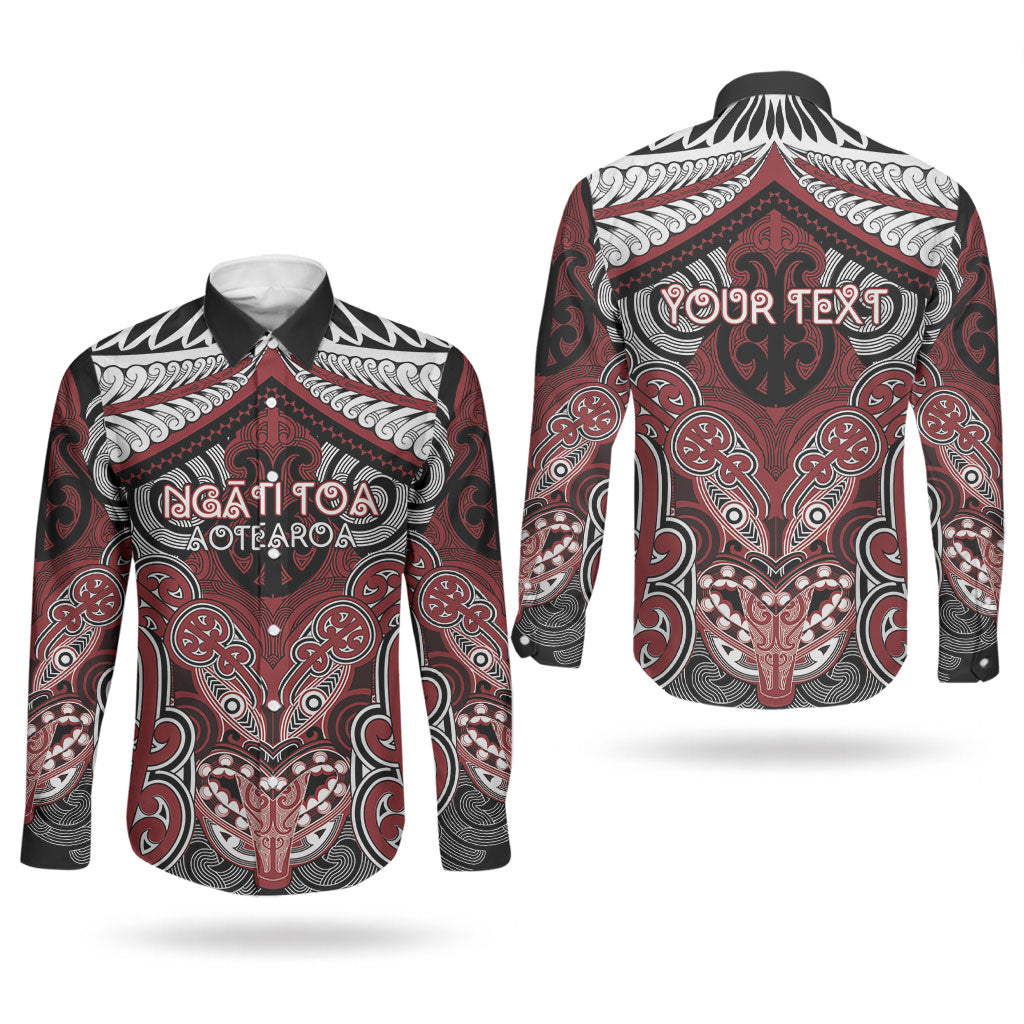 Aotearoa Iwi Ngati Toa Personalised Couples Matching Short Sleeve Bodycon Dress and Long Sleeve Button Shirt Maori Kowhaiwhai Pattern