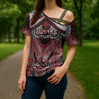 Aotearoa Iwi Ngati Toa Personalised Cross Shoulder Shirt Maori Kowhaiwhai Pattern