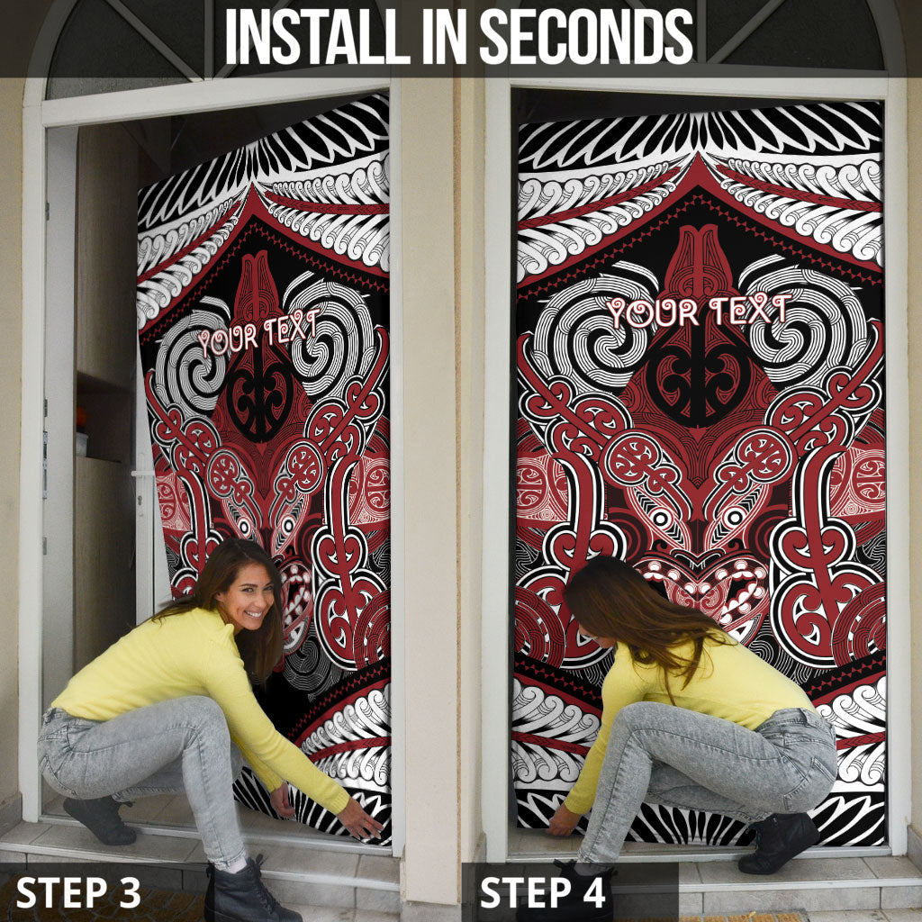 Aotearoa Iwi Ngati Toa Personalised Door Cover Maori Kowhaiwhai Pattern