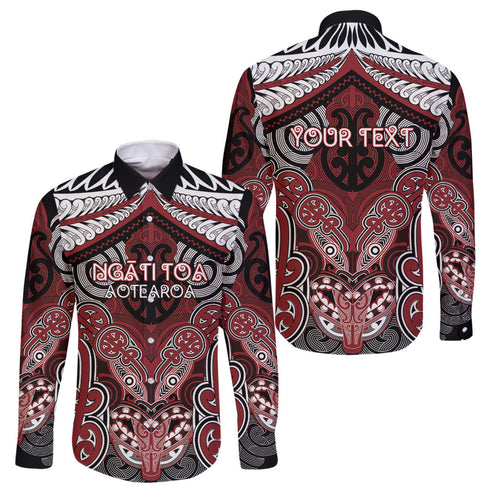 Aotearoa Iwi Ngati Toa Personalised Family Matching Off Shoulder Maxi Dress and Hawaiian Shirt Maori Kowhaiwhai Pattern