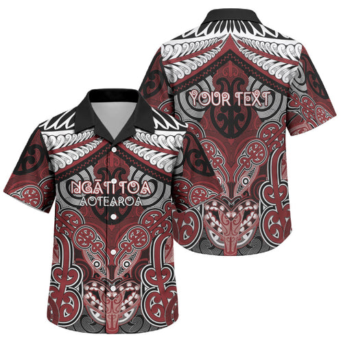 Aotearoa Iwi Ngati Toa Personalised Family Matching Off Shoulder Maxi Dress and Hawaiian Shirt Maori Kowhaiwhai Pattern