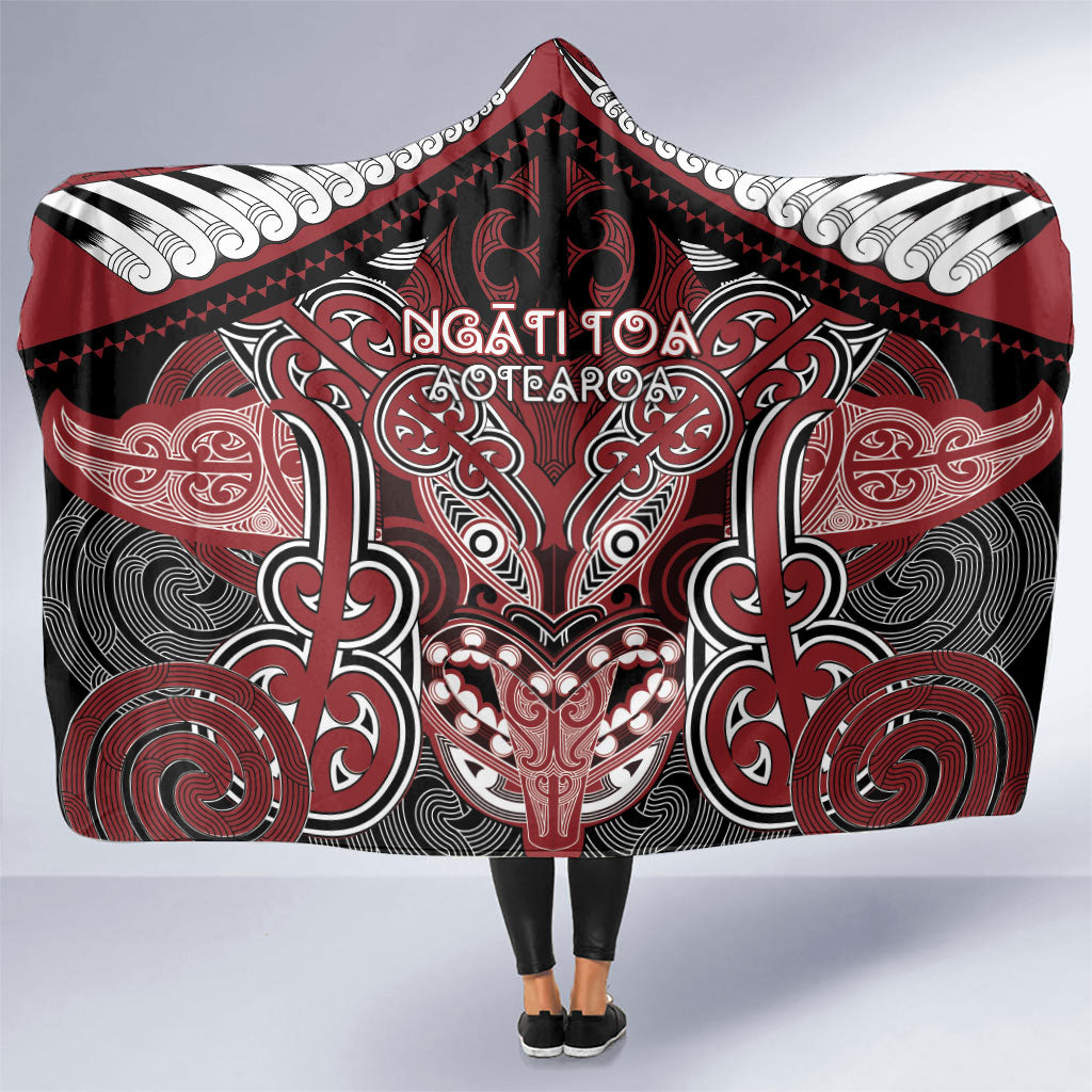 Aotearoa Iwi Ngati Toa Hooded Blanket Maori Kowhaiwhai Pattern