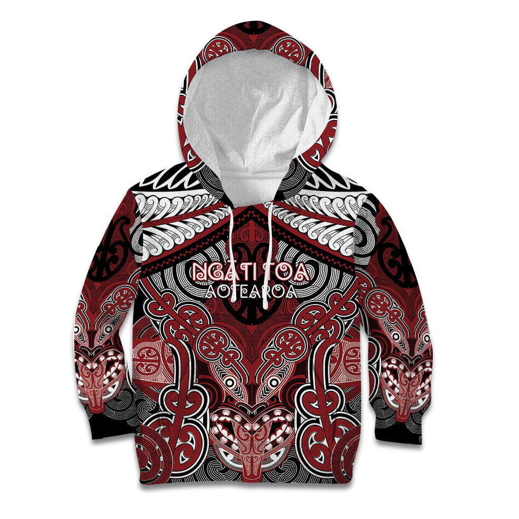 Aotearoa Iwi Ngati Toa Personalised Kid Hoodie Maori Kowhaiwhai Pattern