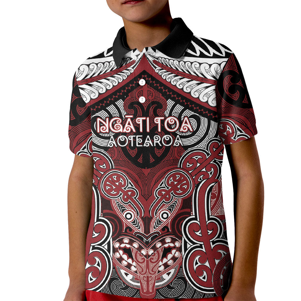 Aotearoa Iwi Ngati Toa Personalised Kid Polo Shirt Maori Kowhaiwhai Pattern