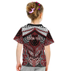 Aotearoa Iwi Ngati Toa Personalised Kid T Shirt Maori Kowhaiwhai Pattern