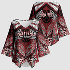 Aotearoa Iwi Ngati Toa Personalised Kimono Sleeve Blouse Maori Kowhaiwhai Pattern