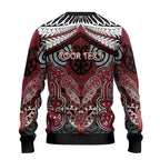 Aotearoa Iwi Ngati Toa Personalised Ugly Christmas Sweater Maori Kowhaiwhai Pattern