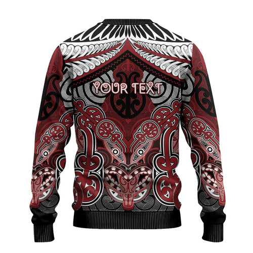 Aotearoa Iwi Ngati Toa Personalised Ugly Christmas Sweater Maori Kowhaiwhai Pattern