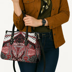 Aotearoa Iwi Ngati Toa Leather Bag Maori Kowhaiwhai Pattern