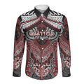 Aotearoa Iwi Ngati Toa Personalised Long Sleeve Button Shirt Maori Kowhaiwhai Pattern