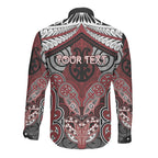 Aotearoa Iwi Ngati Toa Personalised Long Sleeve Button Shirt Maori Kowhaiwhai Pattern