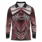 Aotearoa Iwi Ngati Toa Personalised Long Sleeve Polo Shirt Maori Kowhaiwhai Pattern