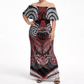 Aotearoa Iwi Ngati Toa Personalised Off Shoulder Maxi Dress Maori Kowhaiwhai Pattern