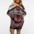 Aotearoa Iwi Ngati Toa Personalised Off Shoulder Short Dress Maori Kowhaiwhai Pattern