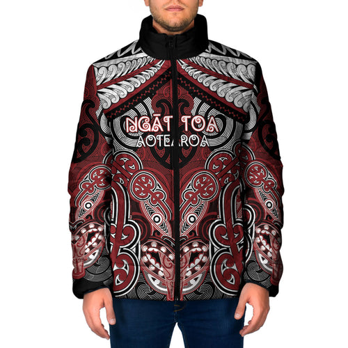 Aotearoa Iwi Ngati Toa Personalised Padded Jacket Maori Kowhaiwhai Pattern