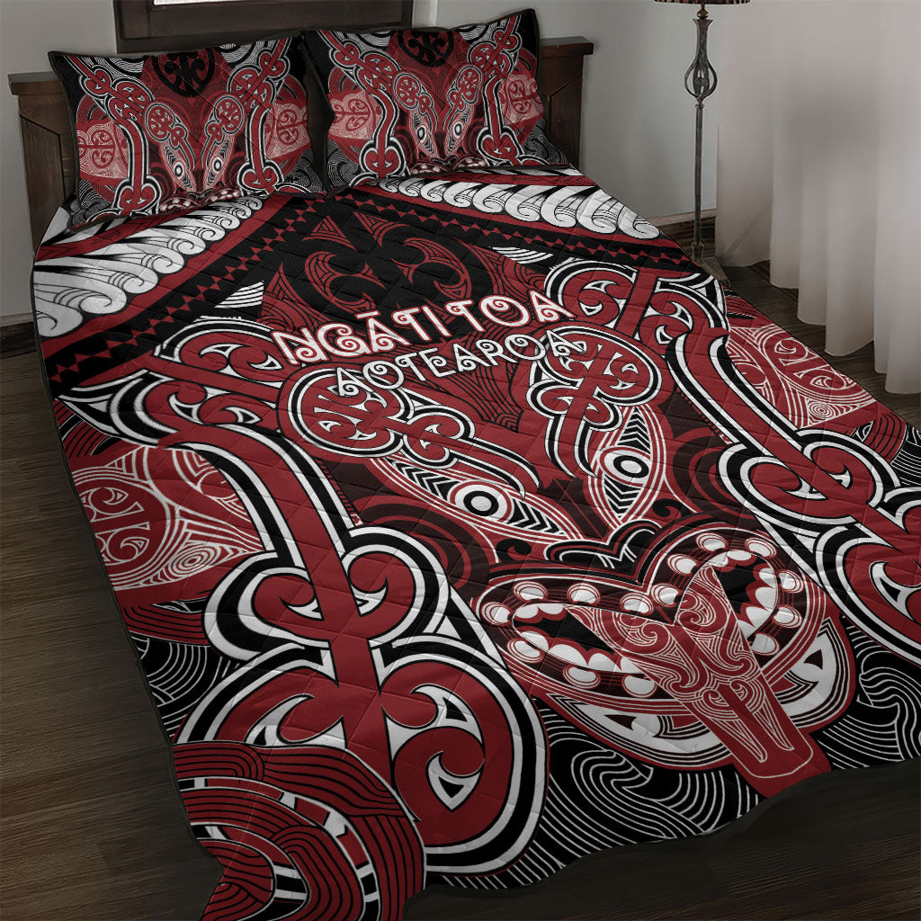 Aotearoa Iwi Ngati Toa Quilt Bed Set Maori Kowhaiwhai Pattern