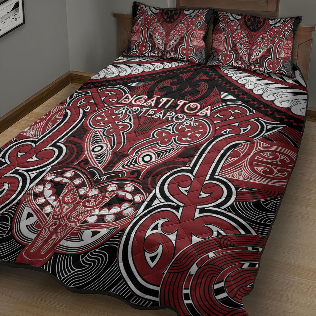 Aotearoa Iwi Ngati Toa Quilt Bed Set Maori Kowhaiwhai Pattern