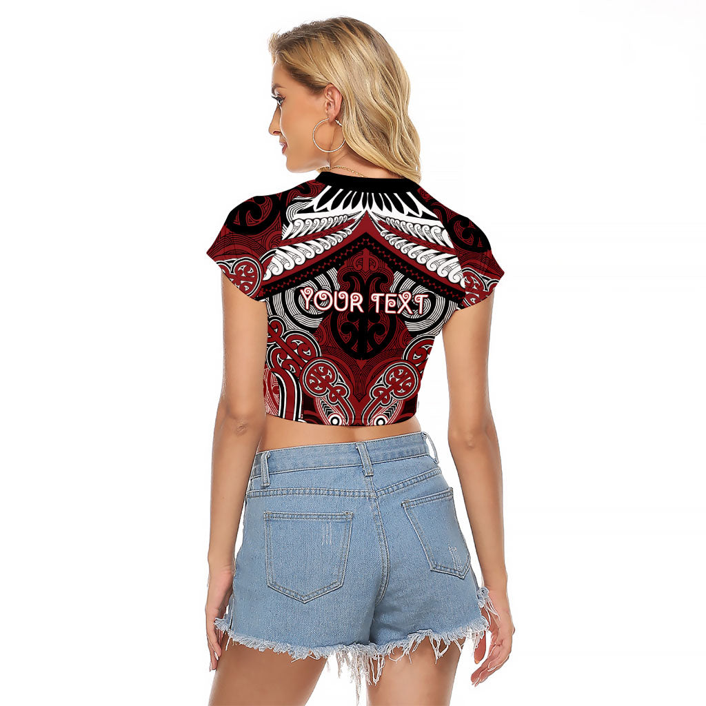 Aotearoa Iwi Ngati Toa Personalised Raglan Cropped T Shirt Maori Kowhaiwhai Pattern