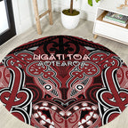 Aotearoa Iwi Ngati Toa Round Carpet Maori Kowhaiwhai Pattern