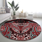 Aotearoa Iwi Ngati Toa Round Carpet Maori Kowhaiwhai Pattern