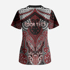 Aotearoa Iwi Ngati Toa Personalised Scrub Top Maori Kowhaiwhai Pattern