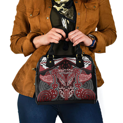 Aotearoa Iwi Ngati Toa Shoulder Handbag Maori Kowhaiwhai Pattern