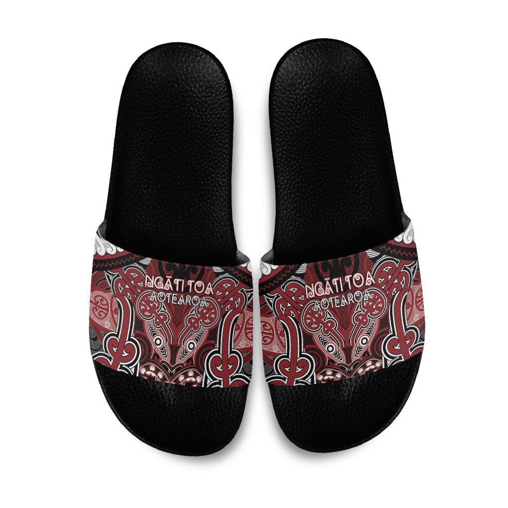 Aotearoa Iwi Ngati Toa Slide Sandals Maori Kowhaiwhai Pattern