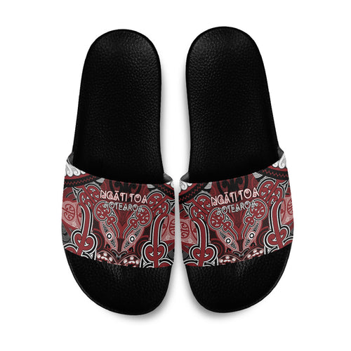 Aotearoa Iwi Ngati Toa Slide Sandals Maori Kowhaiwhai Pattern
