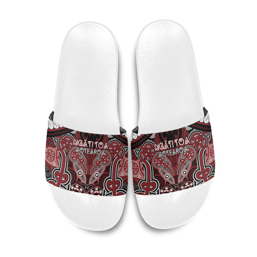 Aotearoa Iwi Ngati Toa Slide Sandals Maori Kowhaiwhai Pattern