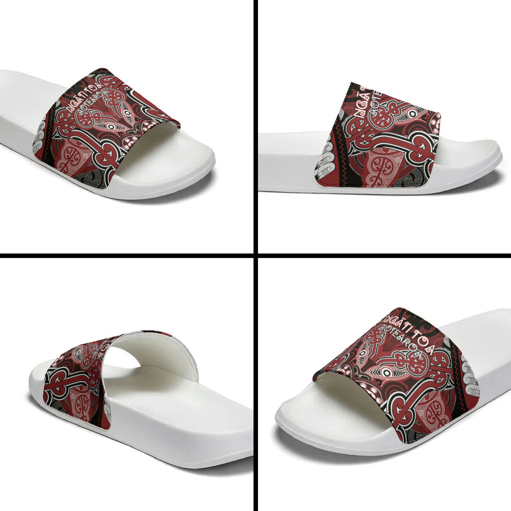 Aotearoa Iwi Ngati Toa Slide Sandals Maori Kowhaiwhai Pattern