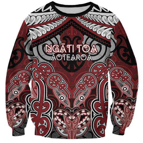 Aotearoa Iwi Ngati Toa Personalised Sweatshirt Maori Kowhaiwhai Pattern