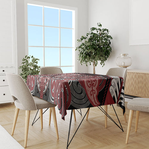 Aotearoa Iwi Ngati Toa Tablecloth Maori Kowhaiwhai Pattern
