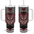 Aotearoa Iwi Ngati Toa Personalised Tumbler With Handle Maori Kowhaiwhai Pattern