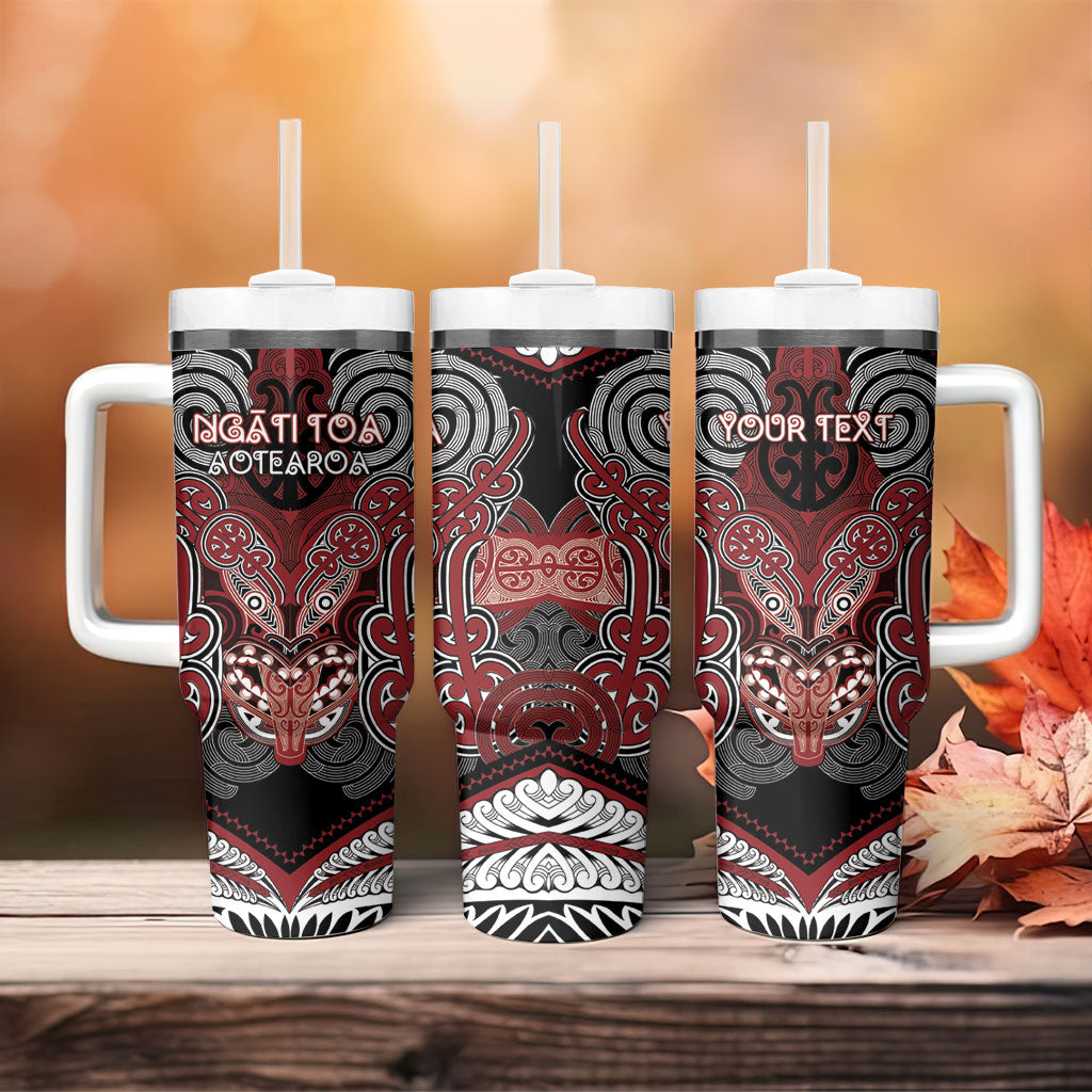 Aotearoa Iwi Ngati Toa Personalised Tumbler With Handle Maori Kowhaiwhai Pattern