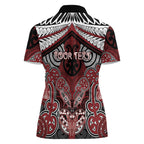 Aotearoa Iwi Ngati Toa Personalised Women Polo Shirt Maori Kowhaiwhai Pattern