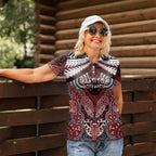 Aotearoa Iwi Ngati Toa Personalised Women Polo Shirt Maori Kowhaiwhai Pattern