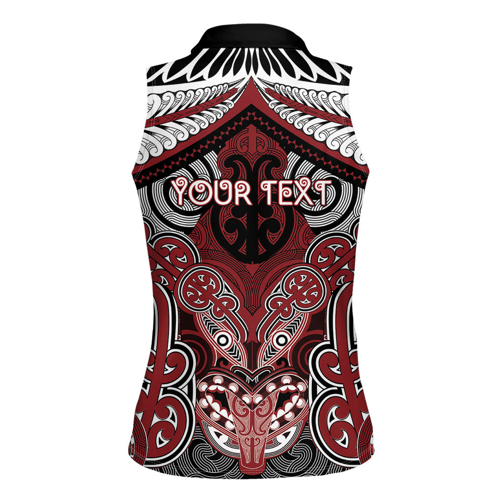 Aotearoa Iwi Ngati Toa Personalised Women Sleeveless Polo Shirt Maori Kowhaiwhai Pattern