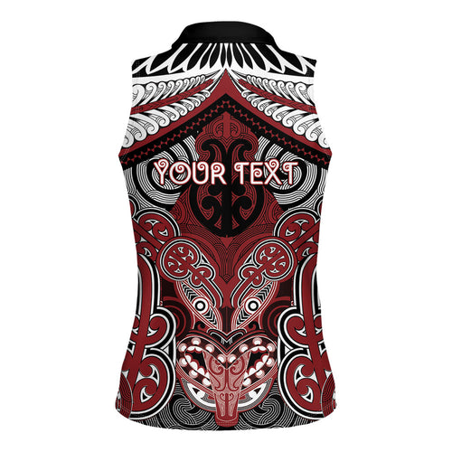Aotearoa Iwi Ngati Toa Personalised Women Sleeveless Polo Shirt Maori Kowhaiwhai Pattern