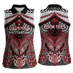 Aotearoa Iwi Ngati Toa Personalised Women Sleeveless Polo Shirt Maori Kowhaiwhai Pattern